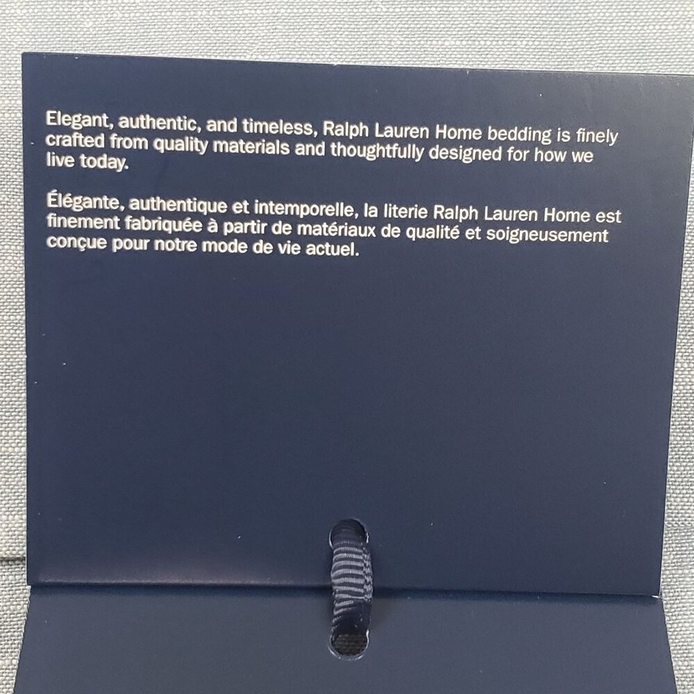 Ralph Lauren Workshirt Chambray King Flat Sheet Blue Luxury Bedding, 114"x108" - Picture 10 of 16